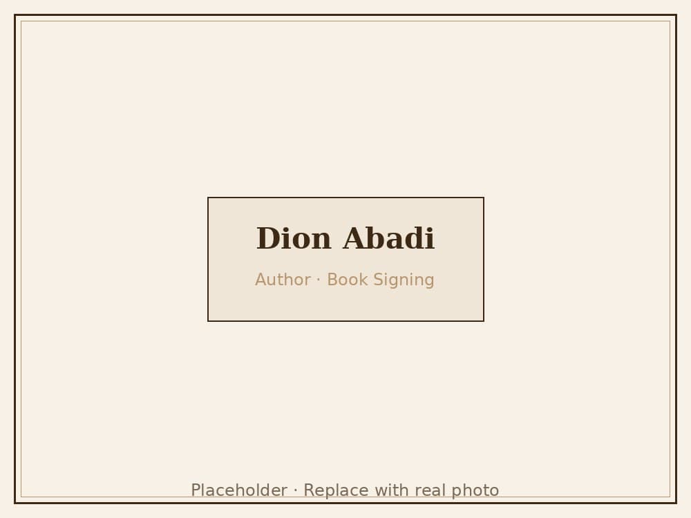 Dion Abadi, author of The Collector's Guide — book signing portrait